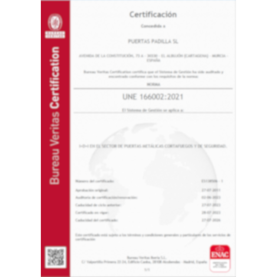 Certification Norme UNE 166002:2021