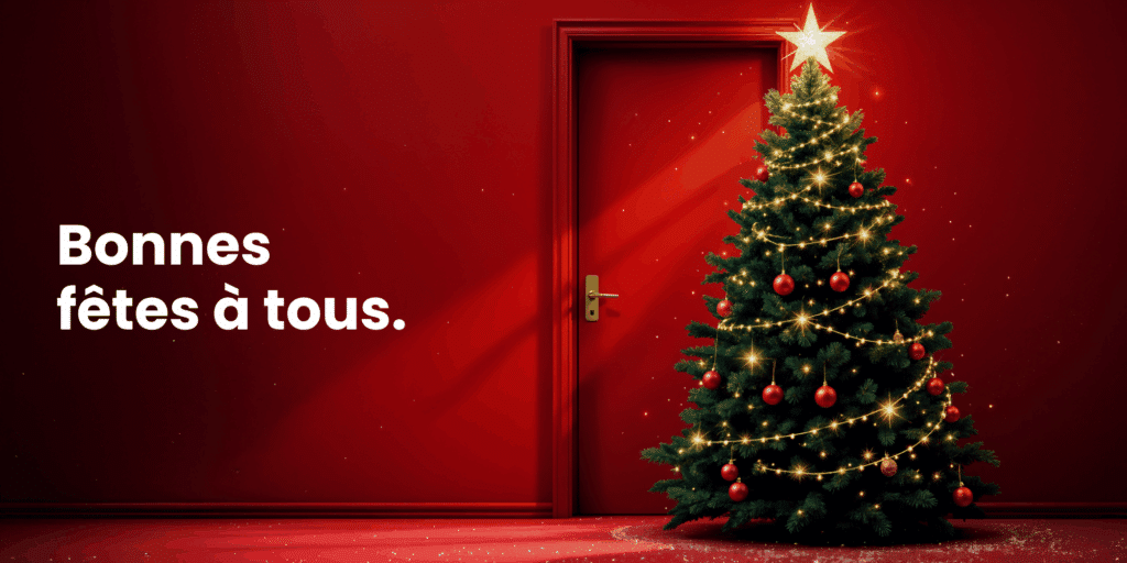 Porte fermé Padilla. Bonne fête à tous. En grand, sans logo.