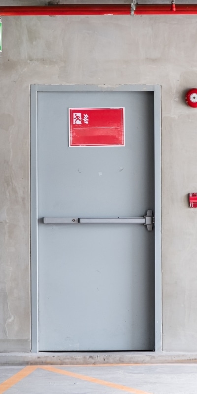 Porte coupe feu gris