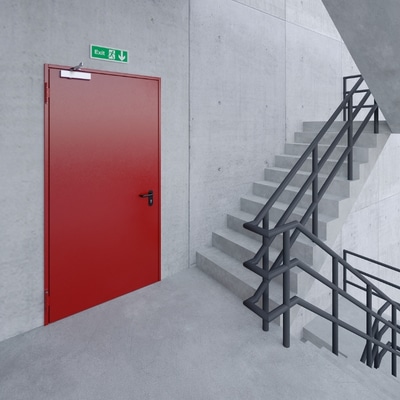 Porte coupe feu rouge